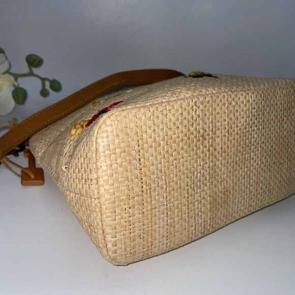 Fossil Straw Leather Trim Handbag - Picture 7 of 10